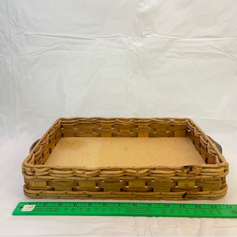 VTG Corning Rectangular Wicker/Rattan Basket/Tray Made For Pyrex Casserole #233